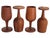 Offered is a set of 4 mid 20th century modern hand turned teak wood wine goblets. This set is hand made from solid teak...