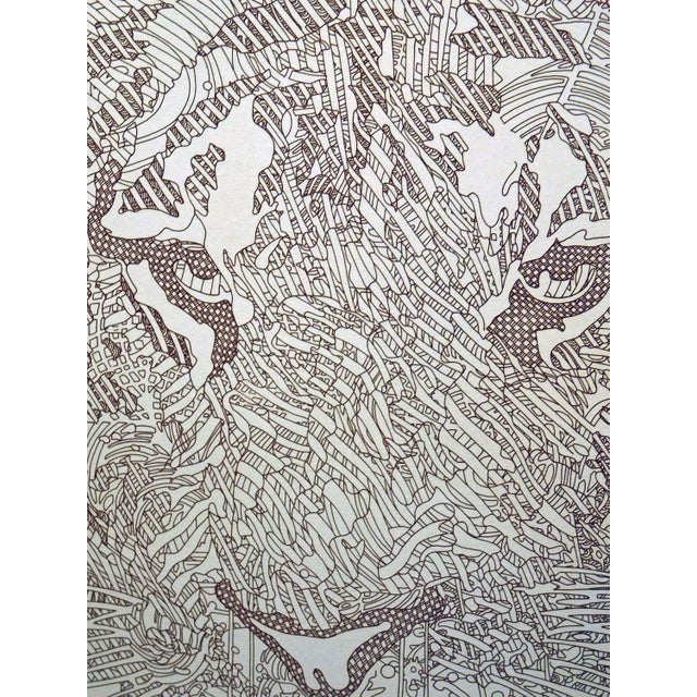 Guillaume Azoulay "Az Kanamer" 2001 Hand Signed & Numbered Etching Tiger For Sale - Image 4 of 5