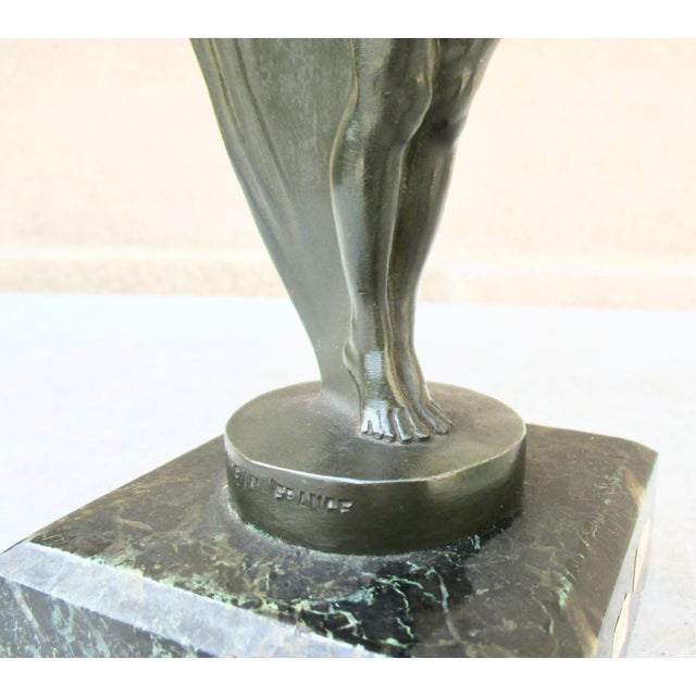 1930s Le Verrier Bronze Lady Mascot Hood Ornament Circa 1930s For Sale - Image 5 of 7