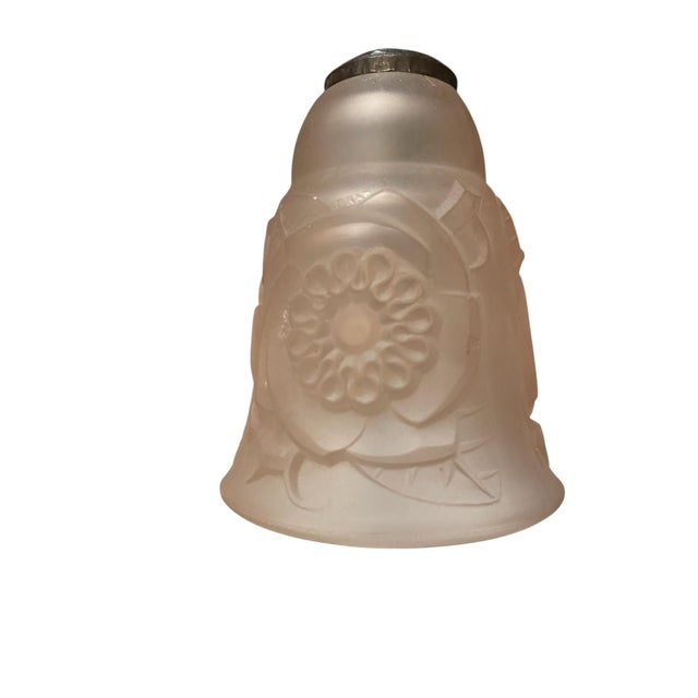 Wrought Iron and Molded Glass Table Lamp, 1930s For Sale - Image 6 of 8