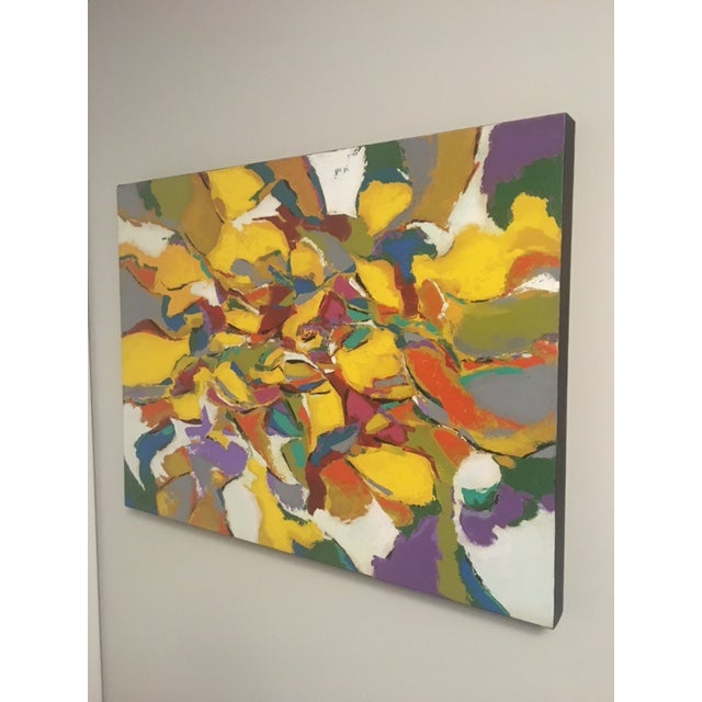 Yellow 2022 Contemporary Abstract Expressionist Oil Painting by Jesus Galvan For Sale - Image 8 of 8