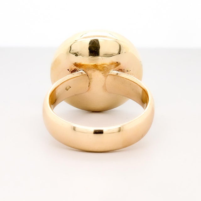 Vintage 9k Yellow Gold & Enamel Butterfly Signet Style Ring For Sale - Image 9 of 12