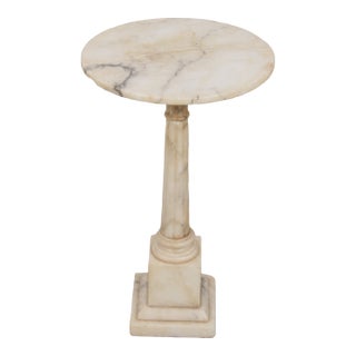 Antique Italian Neoclassical Marble Column Pedestal Table For Sale