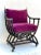 Spanish Revival Side Chair: Vintage Occasional Chair: Ebonized Wood W/New Upholstery. Savonarola Style, on Castors, Textile: Performance Magenta Corduroy Velvet. For Sale - Image 3 of 11