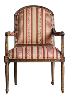 1990s Ethan Allen Carved Nicole Accent Chair