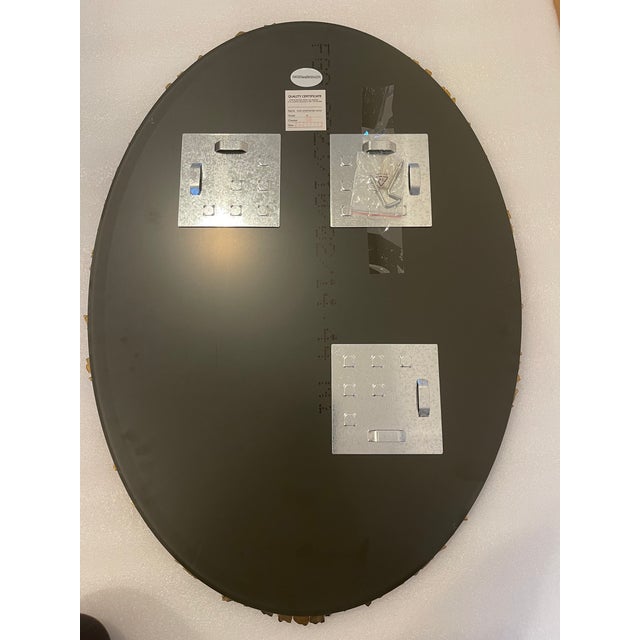 Vintage Gold Gate Stone Tasselated Mirror Vautrin Style For Sale - Image 4 of 7