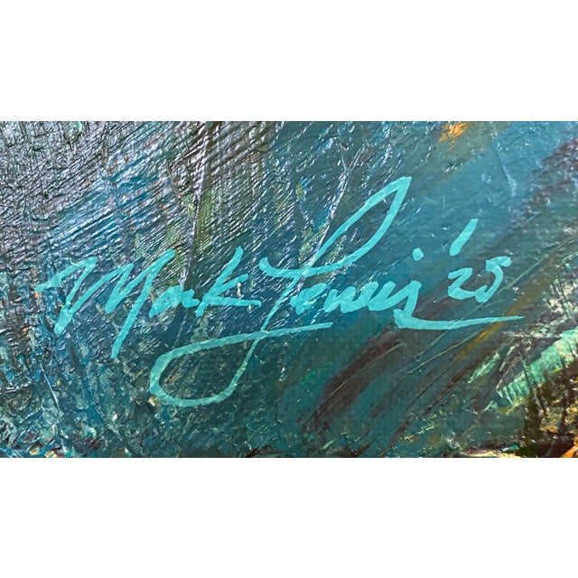 Contemporary 2025 "007-25" Abstract Expressionist Ochre & Parchment Painting by Mark Lewis For Sale - Image 3 of 5