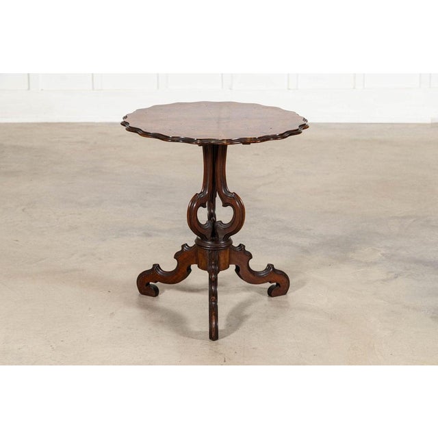 English Burr Walnut Side Table, 1870s For Sale - Image 12 of 17