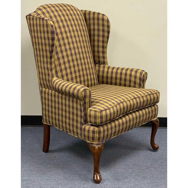 Purple Late 20th Century Upholstered Wingback Chairs - A Pair For Sale - Image 8 of 12