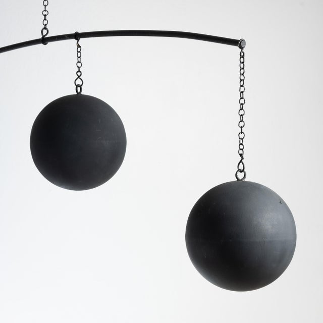 Black Steel Pendant Light, 1970s For Sale - Image 8 of 10