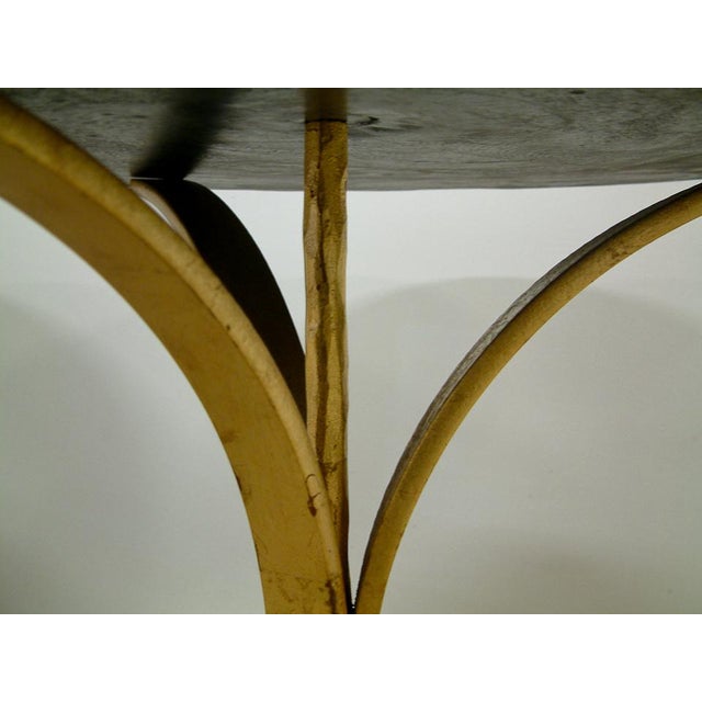 1990s 1998 Contemporary Forged and Gilt Gold Steel and Black Marble Occasional Table by Maurice Beane Studios For Sale - Image 5 of 8