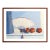 Hachiya Persimmons & Fan, Modern Still Life With Red-Orange and Blue by Anita Heckman For Sale