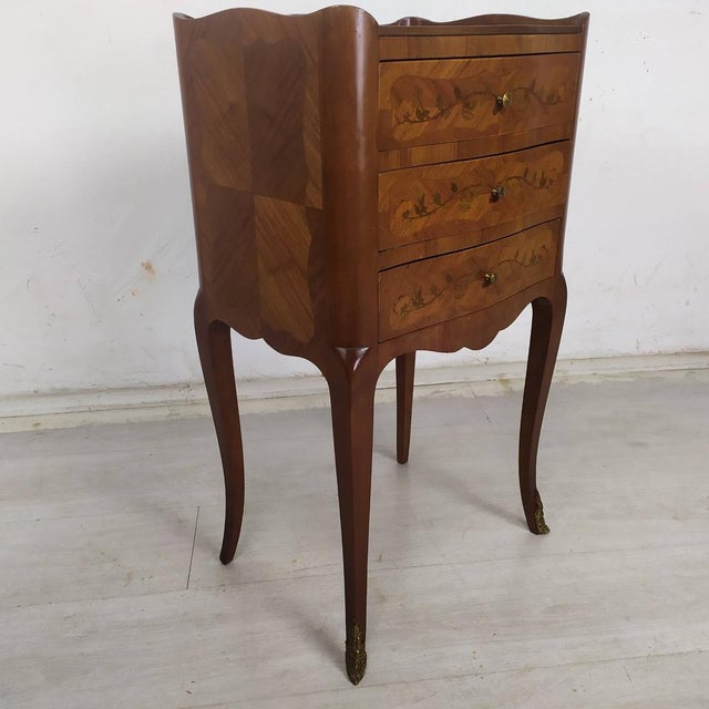 Wood Louis XV Bedside Tables, 1930s, Set of 2 For Sale - Image 7 of 18