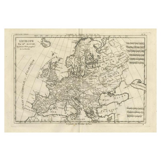 Europe Map by Rigobert Bonne, 1780 For Sale - Image 11 of 11
