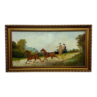 1908 Philip H. Rideout British Edwardian Coaching Scene Going to Fair Oil Painting For Sale
