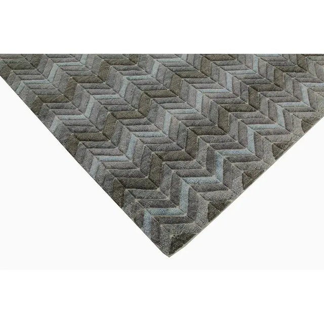 2010s Handwoven Modern Moroccan Style Area Rug 8'0" X 10'0" For Sale - Image 5 of 7