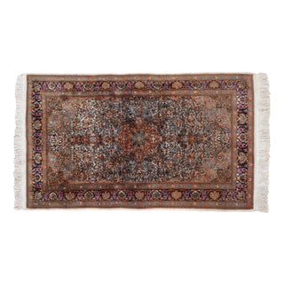 Middle Eastern Rug in Ghoum Silk with Wool For Sale