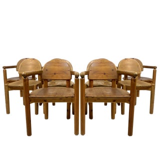 Pine Dining Chairs attributed to Rainer Daumiller, 1970s, Set of 10 For Sale