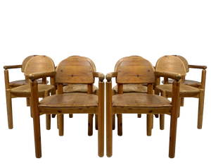 Pine Dining Chairs attributed to Rainer Daumiller, 1970s, Set of 10