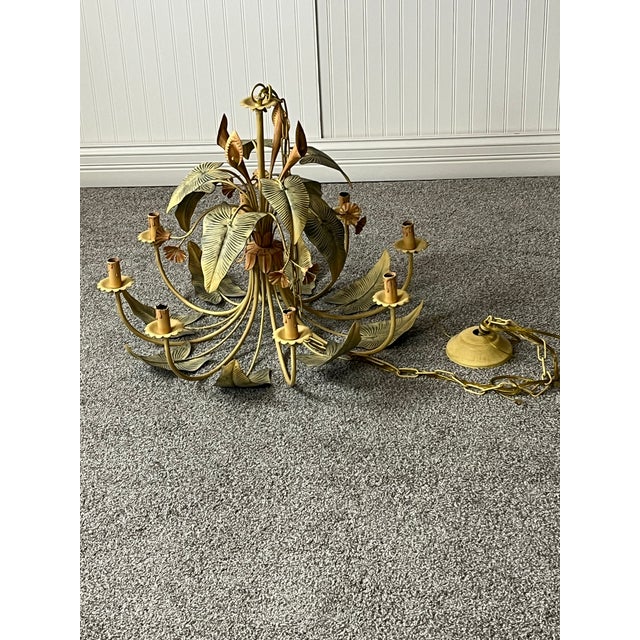 Hollywood Regency Mid 20th Century Hollywood Regency Calla Lily Flower Chandelier For Sale - Image 3 of 7
