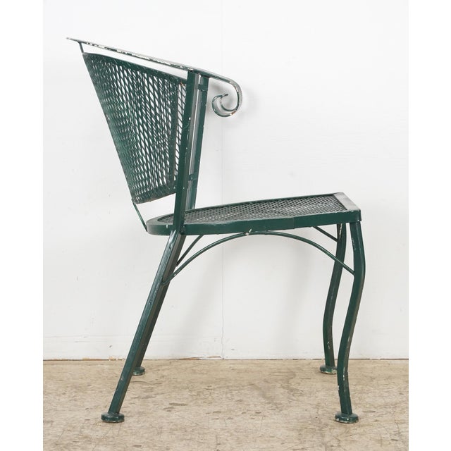 Pair of Late 20th Century Green Mesh Wrought Iron Patio Chairs For Sale - Image 12 of 14