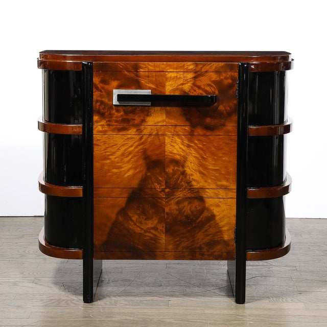 Art Deco Machine Age Cabinet in Book-Matched & Burled Walnut by Donald Deskey For Sale - Image 12 of 13