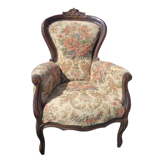 Louis Philippe Style Living Room Armchair, 1940s For Sale