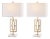 Yara 26.25" Greek Key Table Lamp in Gold/White - a Pair For Sale