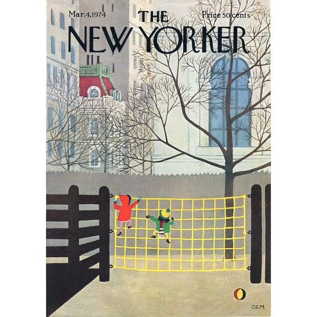 Original vintage New Yorker magazine cover dated March 4, 1974 featuring a Playground theme. Cover illustration by Charles...
