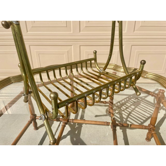 Brass 1960s Mid-Century Brass Magazine Rack For Sale - Image 8 of 13