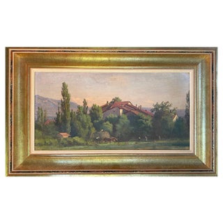 Jean-Philippe George Julliard, Geneva Countryside, Oil on Cardboard For Sale