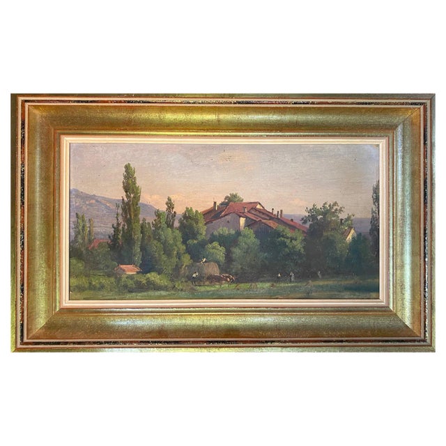 Jean-Philippe George Julliard, Geneva Countryside, Oil on Cardboard For Sale