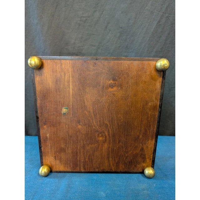 This stunning continental wooden marquetry box is circa the 1880's. Box is designed with a rich mahogany wood, decorated...