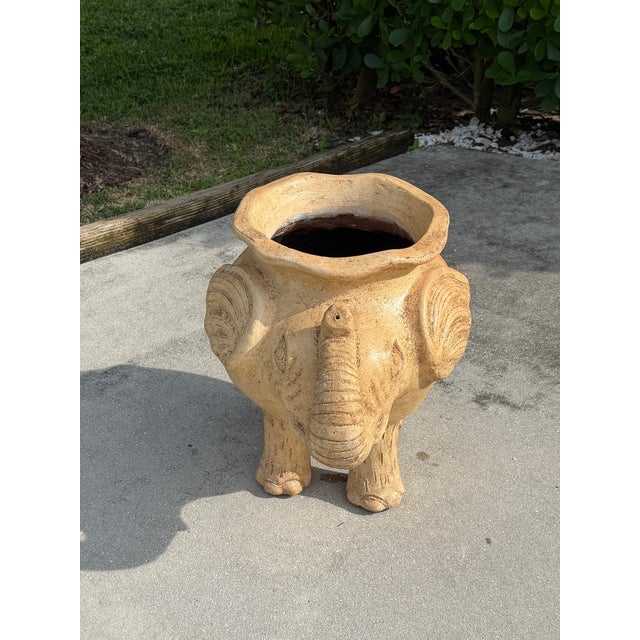 Ceramic Vintage Large Ceramic Elephant Planter For Sale - Image 7 of 12