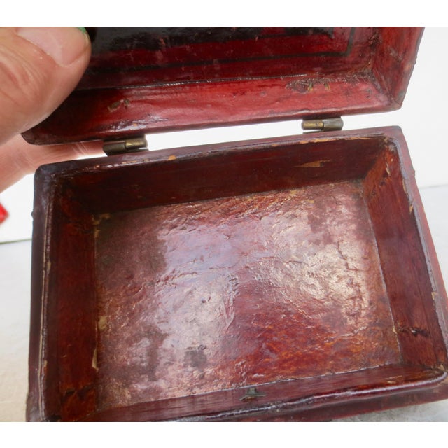 Antique Chinese Leather Card Box For Sale - Image 10 of 10