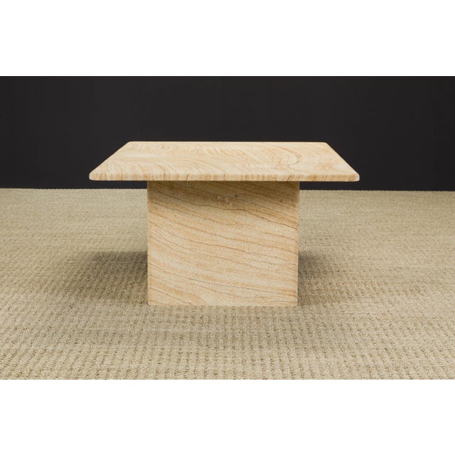 Post-Modern Sandstone Coffee Table, c 1990s For Sale - Image 9 of 12