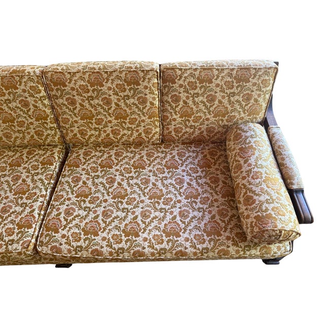 Vintage 1970s Mediterranean Living Room Set With Sofa, Chair & Ottomans For Sale - Image 4 of 14