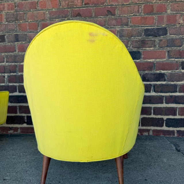 Pair of Paul McCobb Symmetric Group Mid-Century Yellow Round Back Chairs For Sale - Image 9 of 12