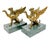 A fantastic pair of 1970s solid brass griffins on green marble bases. These are substantial in size and weight, each...