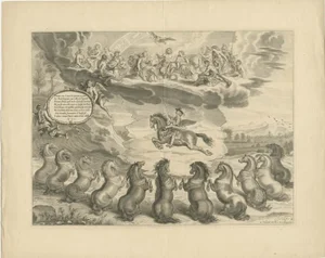 William Cavendish on the Winged Horse Pegasus, Print