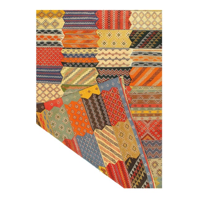 Traditional 1970s Fine Hand Woven Flat Weave Vintage Moroccan For Sale - Image 3 of 4