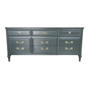 Early 20th Century 72" Finished 9 Drawer Vintage Henredon Dresser