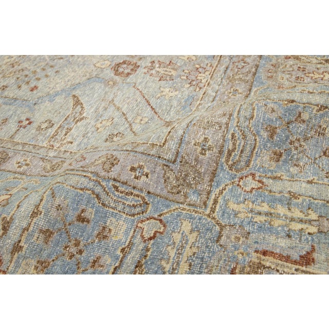 Textile Modern Indian Handmade Geometric Wool Rug in Light Gray by Apadana For Sale - Image 7 of 9