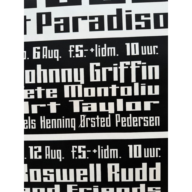 Jazz at Paradiso , August 1975 ,Vintage Screen Print, Printed in the Netherlands For Sale - Image 10 of 10