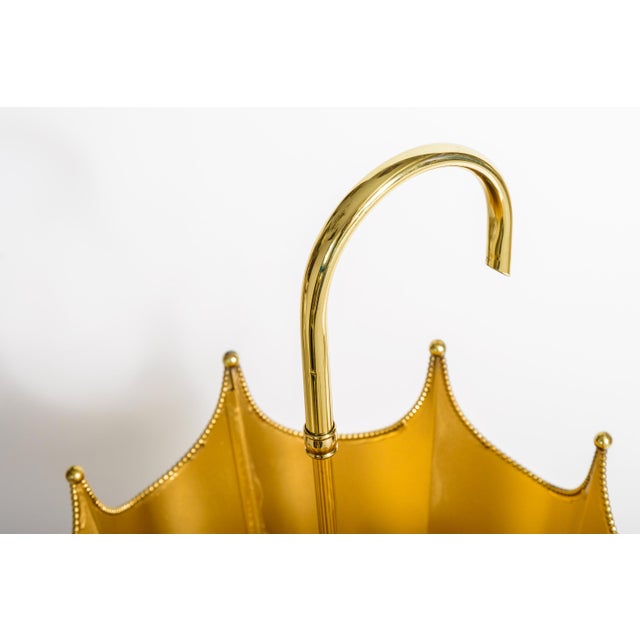 Hollywood Regency Hollywood Regency Polished Brass Umbrella-Shaped Stand For Sale - Image 3 of 6