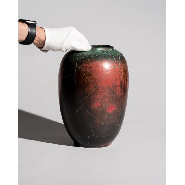 Ceramic Art Deco Bauhaus Copper Glazed Studio Ceramic Vases by Paul Dresler Grootenburg, Germany, 1940s, Set of 2 For Sale - Image 7 of 18