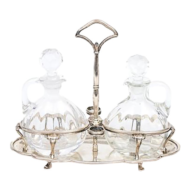 20th Century Italian 800 Silver Cruet Set For Sale
