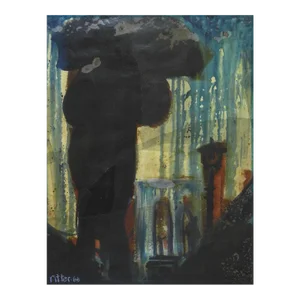 1966 Abstract Mixed Media Collage Painting