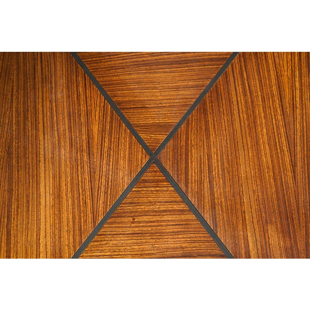 Vintage Modern 42.25 In. Rosewood Steel Coffee Table For Sale - Image 6 of 9