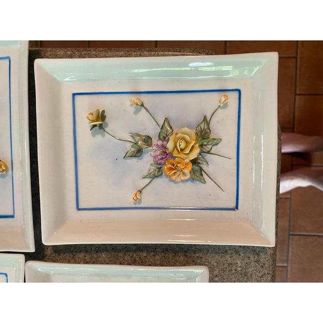 Vintage Porcelain 3D Floral Wall Plaques Wall Decor- Set of 23 For Sale - Image 4 of 7